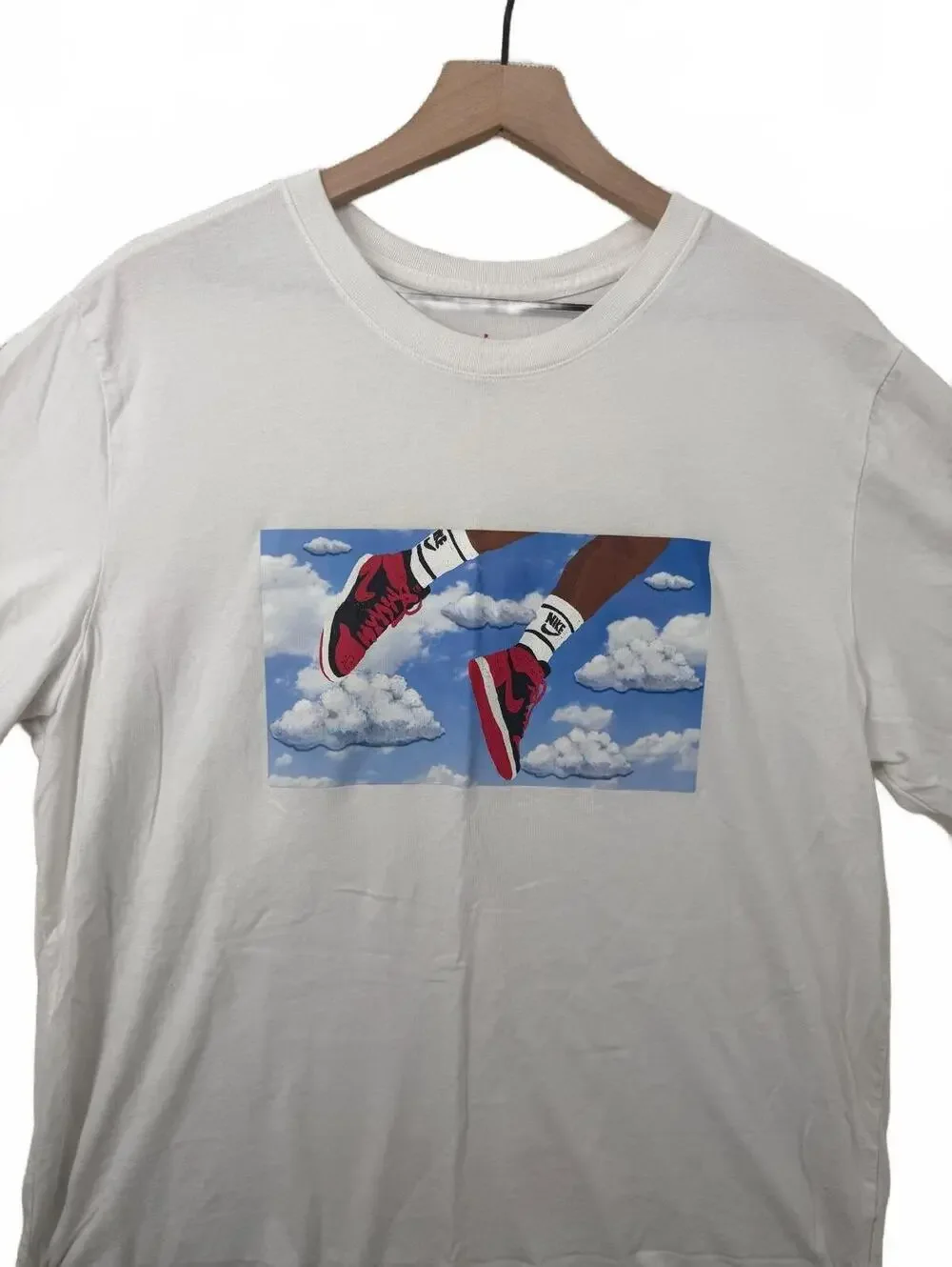 Jordan Graphic T-Shirt with Red Sneakers Print | Men’s XL